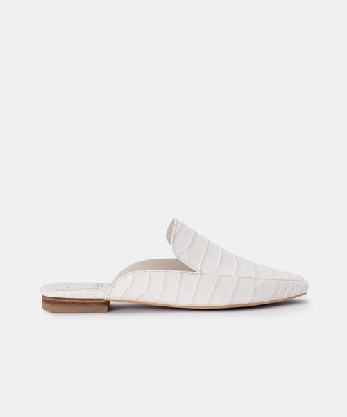 HARMNY FLATS IN IVORY CROC LEATHER
