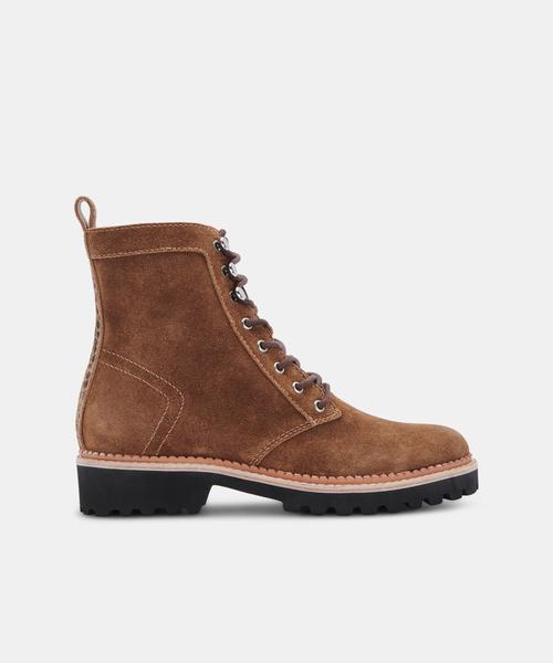 AVENA BOOTS IN DK BROWN SUEDE