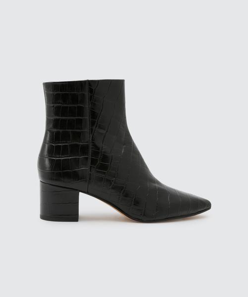 BEL BOOTIES IN BLACK CROCO