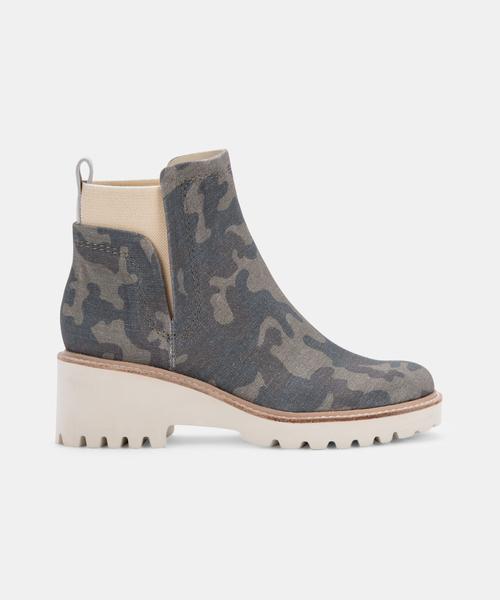 HUEY BOOTIES IN CAMO CANVAS - Click Image to Close