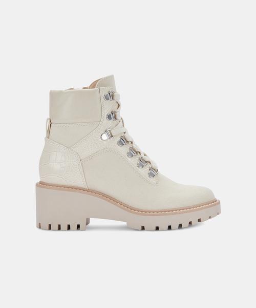 HUNTER BOOTIES IN IVORY CANVAS - Click Image to Close