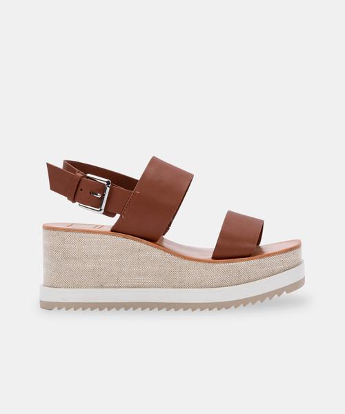 IDRAH SANDALS IN TOBACCO LEATHER