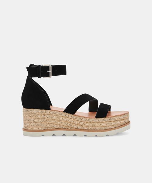 LIVIE WEDGES IN BLACK SUEDE - Click Image to Close