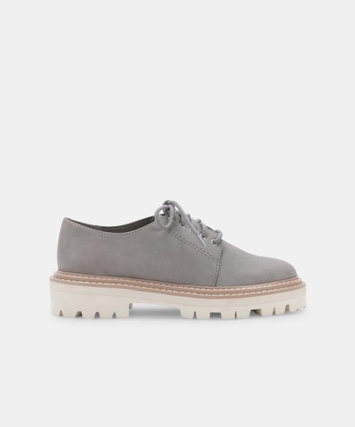 MARTIE FLATS IN GREY NUBUCK