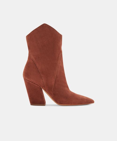 NESTLY BOOTIES IN BRANDY SUEDE