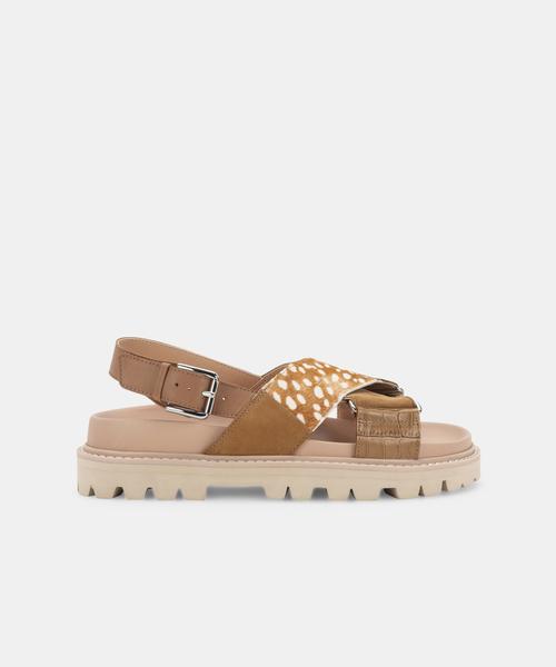 NILES SANDALS CARAMEL MULTI LEATHER - Click Image to Close