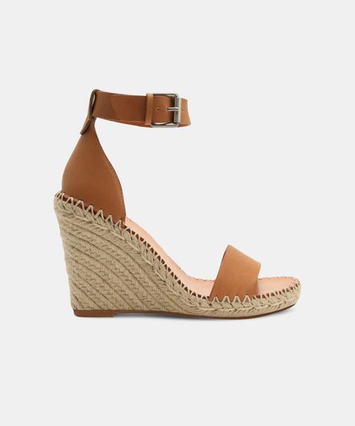 NOOR WIDE WEDGES IN TAN - Click Image to Close