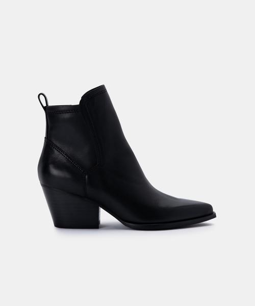 SAMMEY BOOTIES IN BLACK LEATHER - Click Image to Close