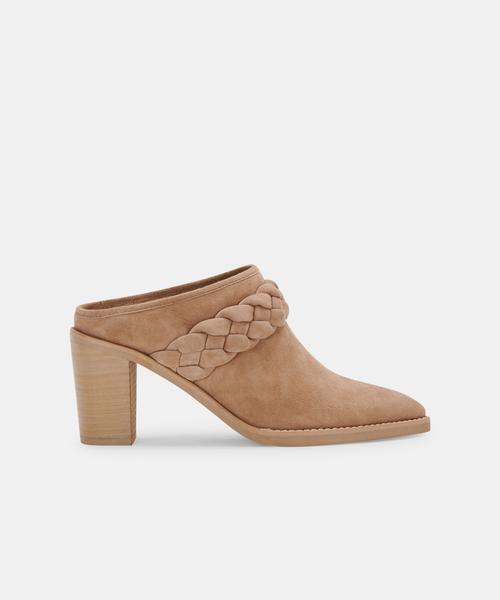 SERLA MULES IN TRUFFLE SUEDE