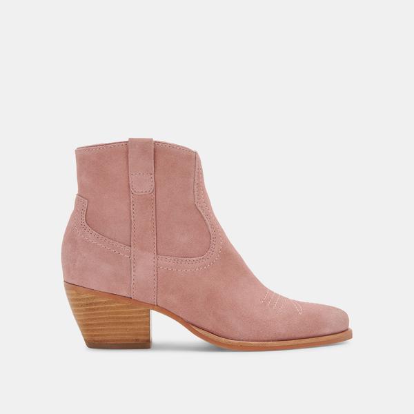 SILMA BOOTIES IN ROSE SUEDE - Click Image to Close