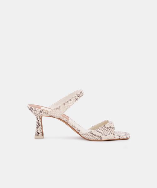 TANIKA HEELS IN BONE SNAKE PRINT LEATHER - Click Image to Close