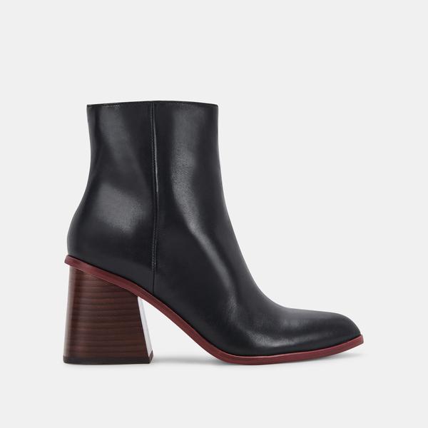 TERRIE BOOTIES IN BLACK LEATHER - Click Image to Close