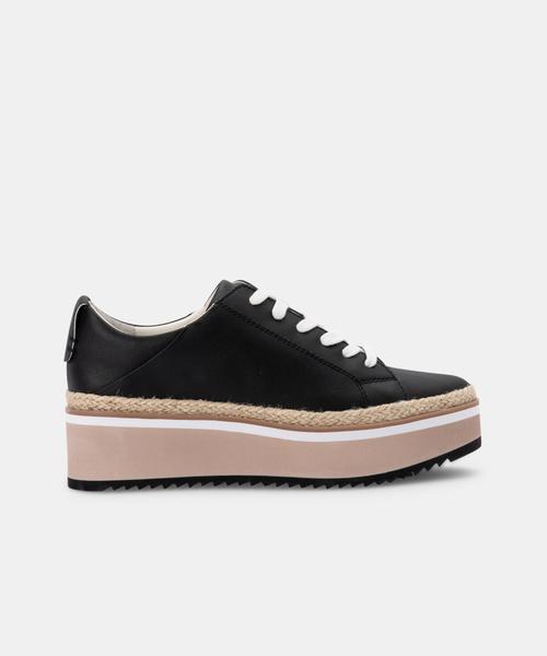 TINLEY SNEAKERS IN BLACK LEATHER - Click Image to Close