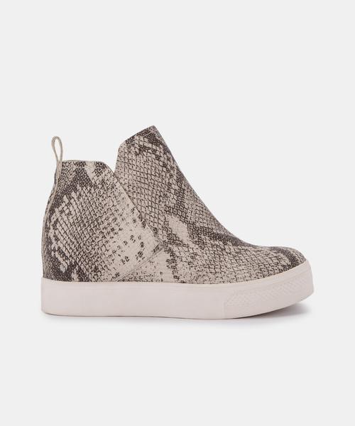 WALKER SNEAKERS IN STONE SNAKE PRINT STELLA - Click Image to Close