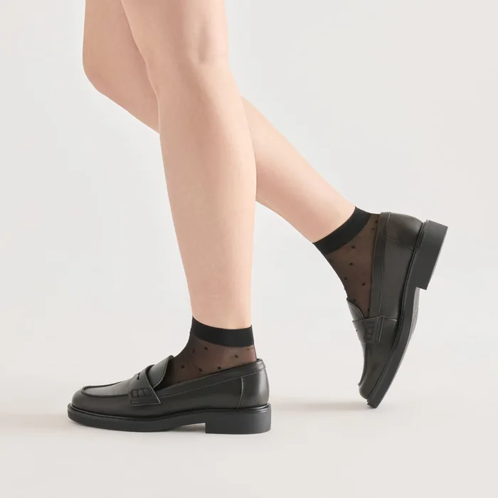3-Pack Ditsy Dot Black Sheer Anklet Socks — view 3