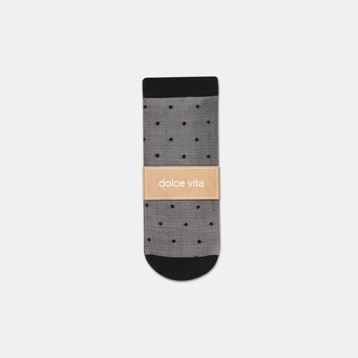3-Pack Ditsy Dot Black Sheer Anklet Socks — view 4