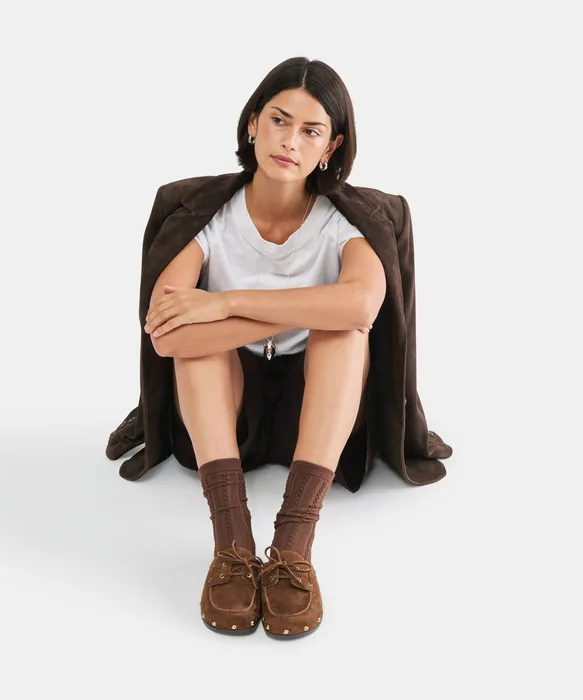 5 Pack Mixed Texture Tan Multi Crew Socks — view 3