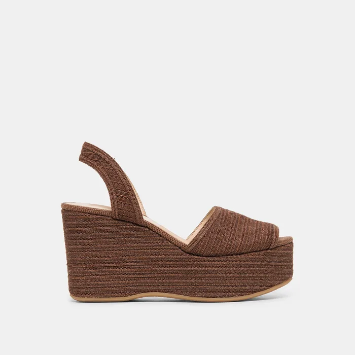 Akera Cocoa Raffia Wedges — view 2