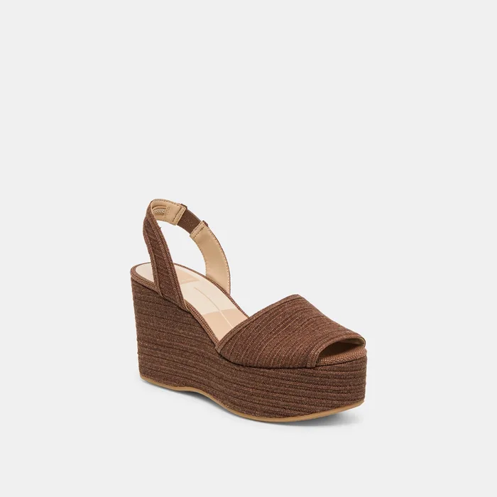 Akera Cocoa Raffia Wedges — view 3