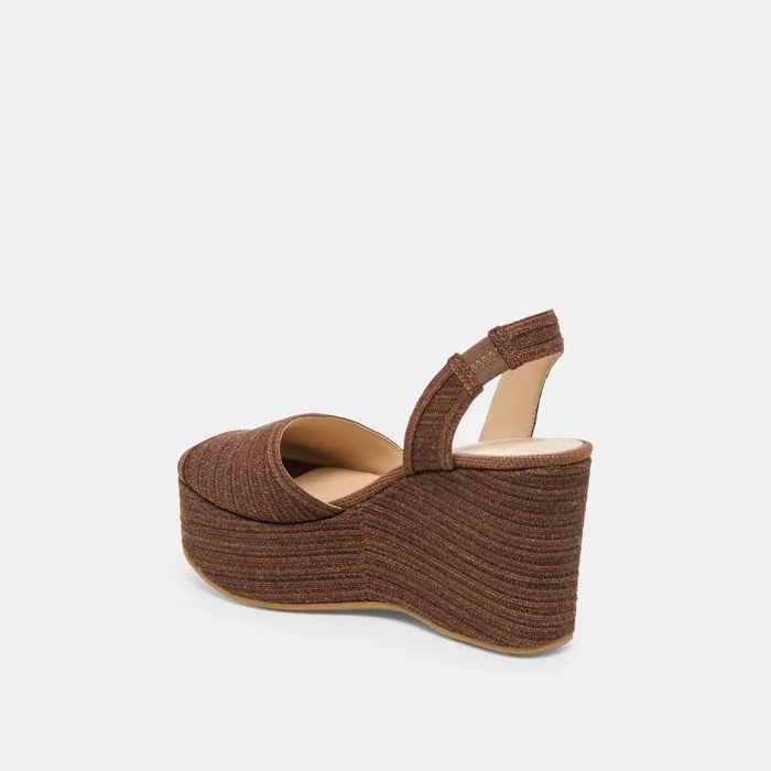 Akera Cocoa Raffia Wedges — view 6