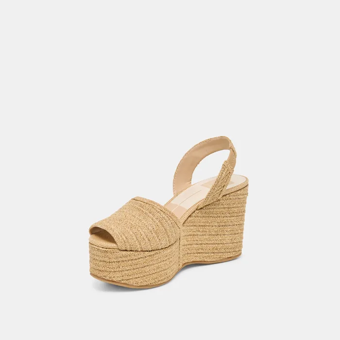 Akera Natural Raffia Wedges — view 6