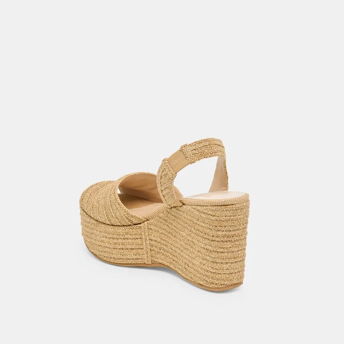 Akera Natural Raffia Wedges — view 7