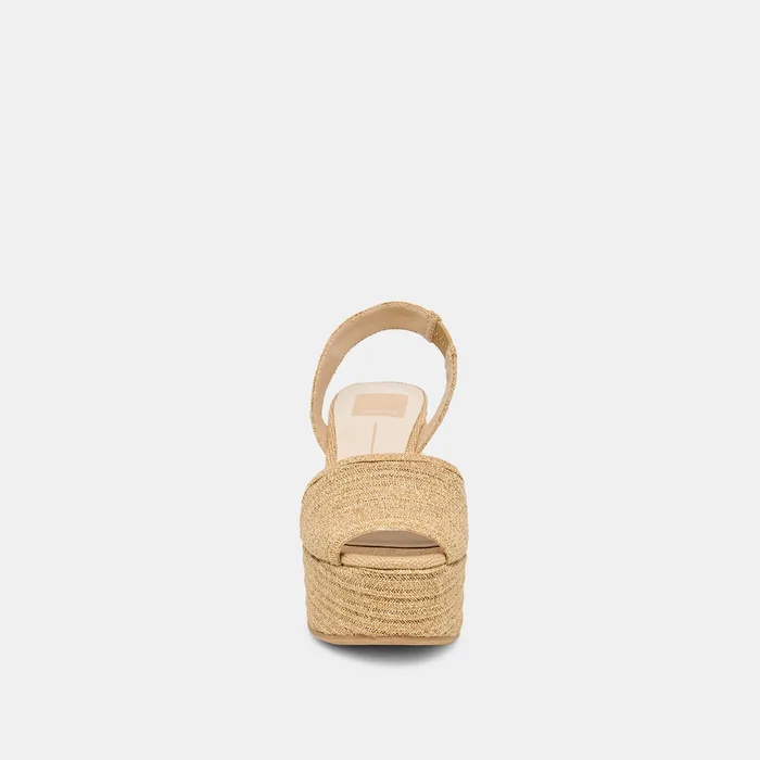 Akera Natural Raffia Wedges — view 8