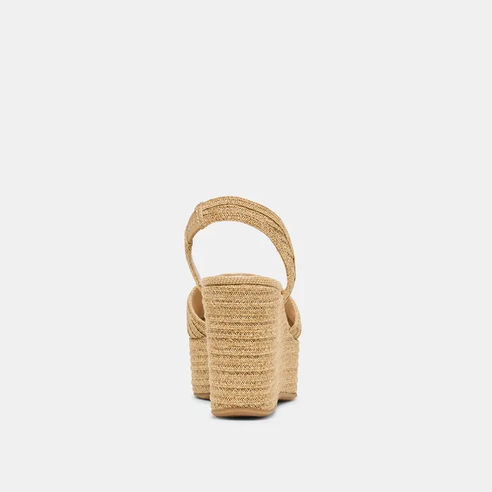 Akera Natural Raffia Wedges — view 9
