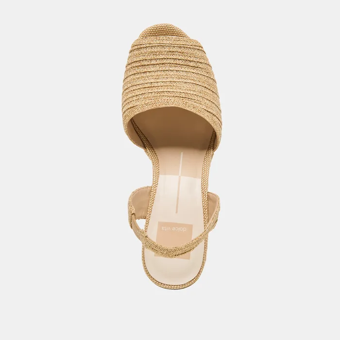 Akera Natural Raffia Wedges — view 10