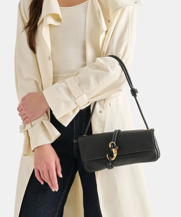 ALICE Black Leather Shoulder Bag — view 3
