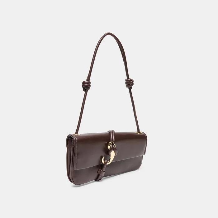 ALICE SHOULDER BAG BROWN CHERRY LEATHER
