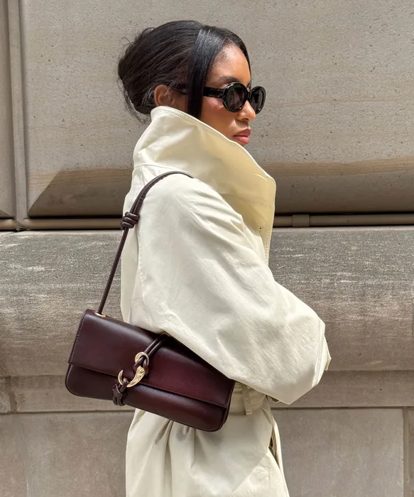 ALICE Brown Cherry Leather Adjustable Shoulder Bag — view 3
