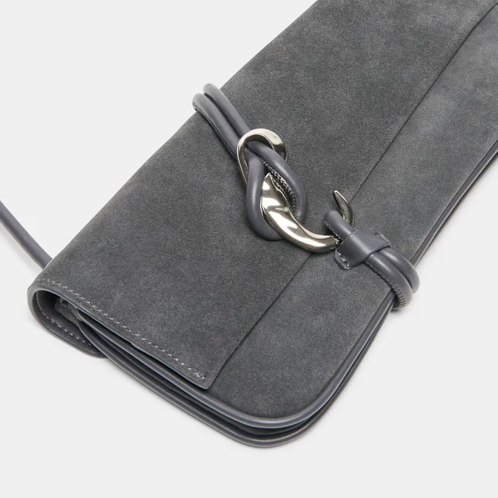 ALICE Gunmetal Suede Adjustable Shoulder Bag — view 4