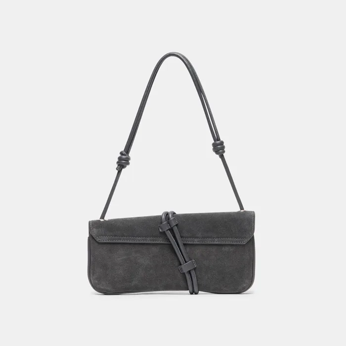 ALICE Gunmetal Suede Adjustable Shoulder Bag — view 6