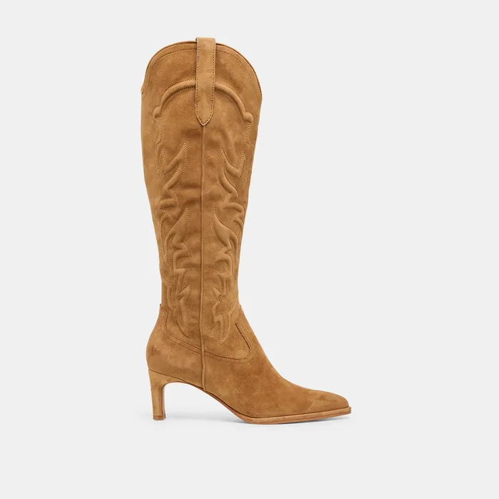 Alisa Lt Brown Suede Boots — view 2