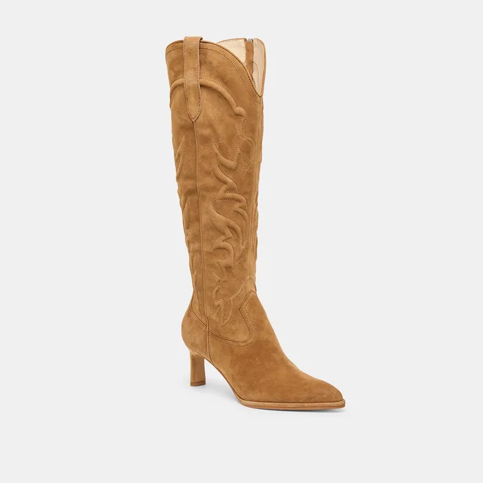 Alisa Lt Brown Suede Boots — view 3