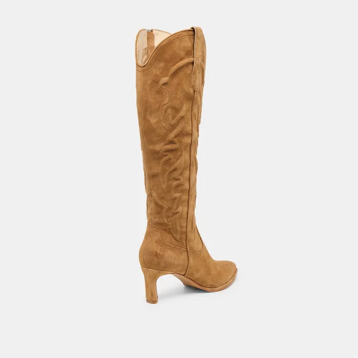 Alisa Lt Brown Suede Boots — view 4
