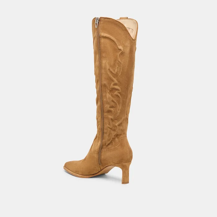 Alisa Lt Brown Suede Boots — view 6