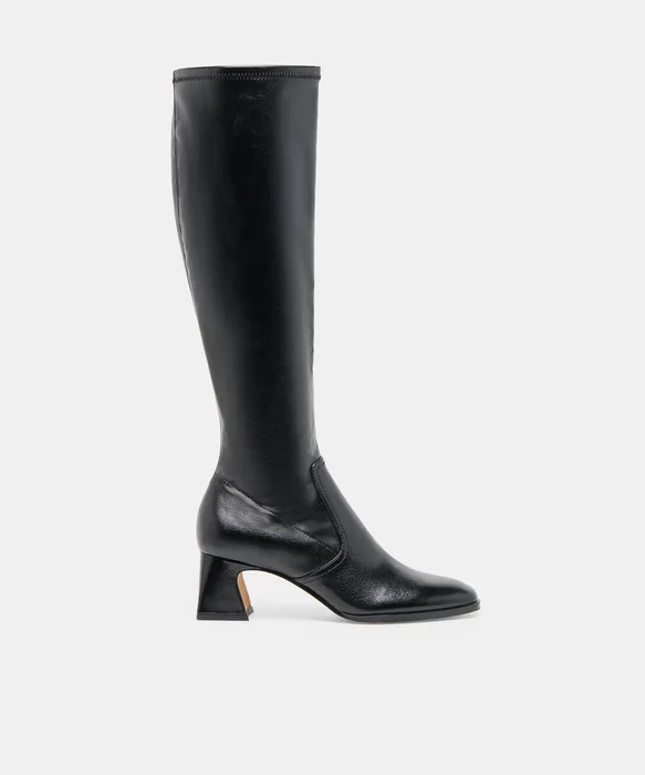 Alivia Black Leather Boots — view 2