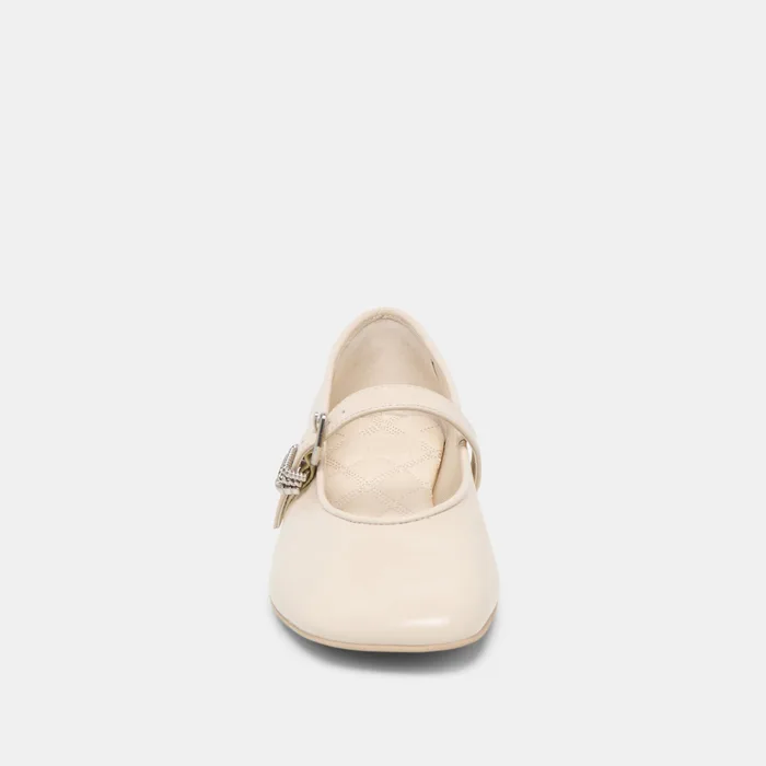 Alizza Creme Crinkle Patent Ballet Flats — view 9