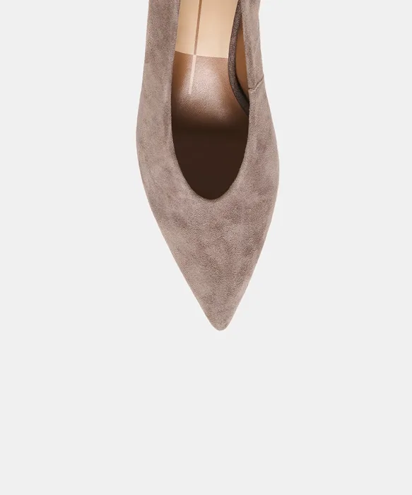 ALWYN Dove Suede Pointed-Toe Kitten Heels — view 4