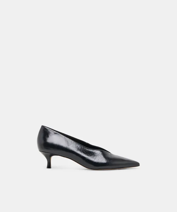 ALWYN HEELS MIDNIGHT CRINKLE PATENT – Dolce Vita — view 2