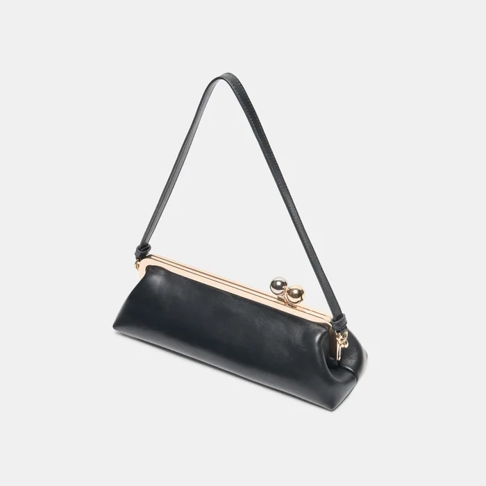 AMBRIAA SHOULDER BAG BLACK LEATHER