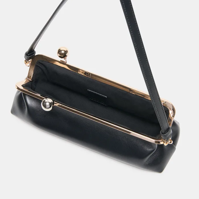 AMBRIAA Black Leather Baguette Shoulder Bag — view 4