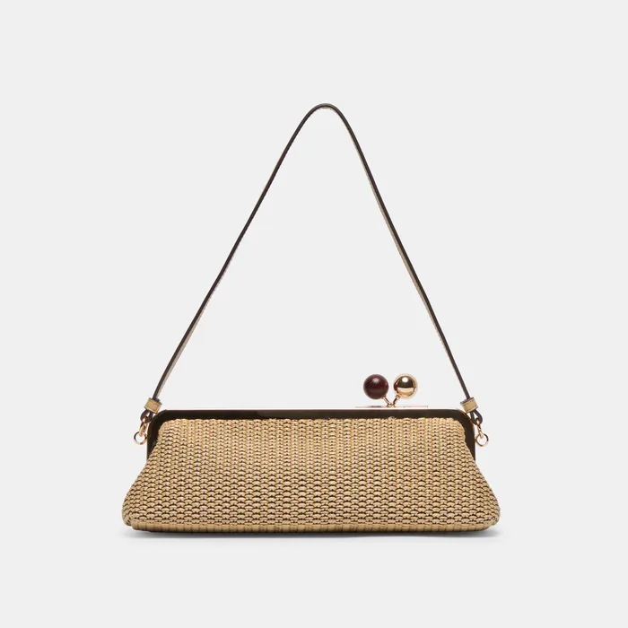 AMBRIAA Natural Raffia Baguette Shoulder Bag — view 4
