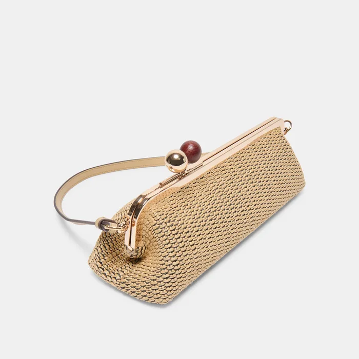 AMBRIAA Natural Raffia Baguette Shoulder Bag — view 5