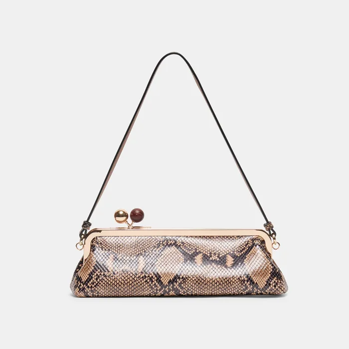 AMBRIAA Tan Multi Snake Leather Baguette Shoulder Bag — view 2