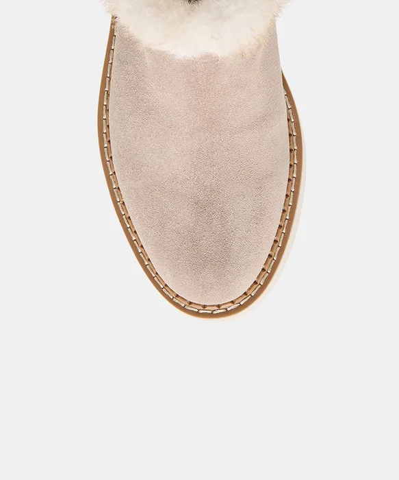 ANDERS H2O Taupe Suede Plush Platform Ankle Booties — view 4