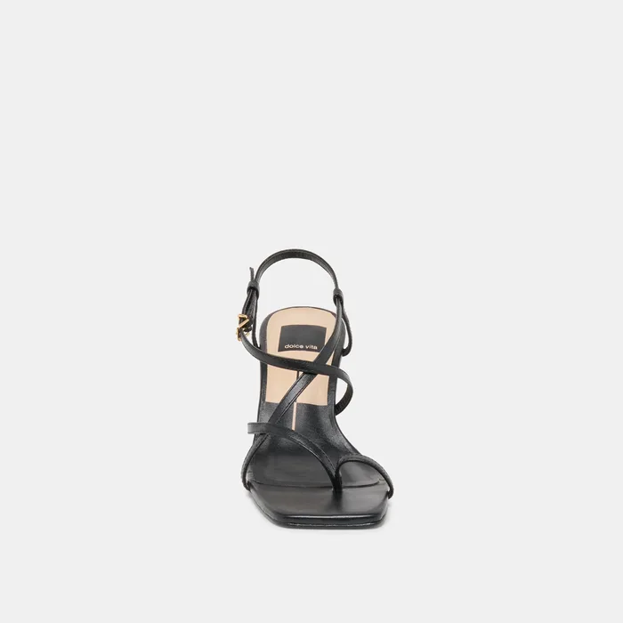 Aylee Black Leather Wedges — view 7