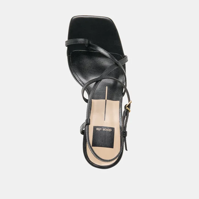 Aylee Black Leather Wedges — view 9